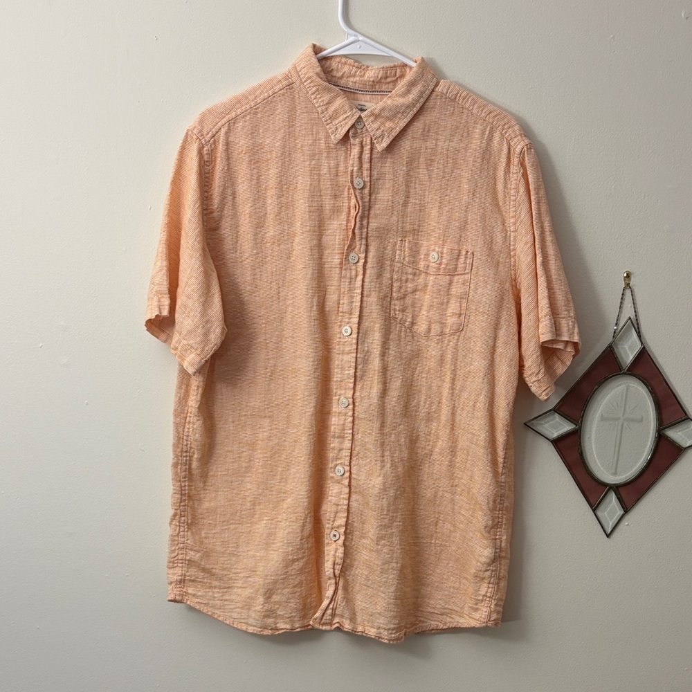 Weatherproof vintage orange button down top